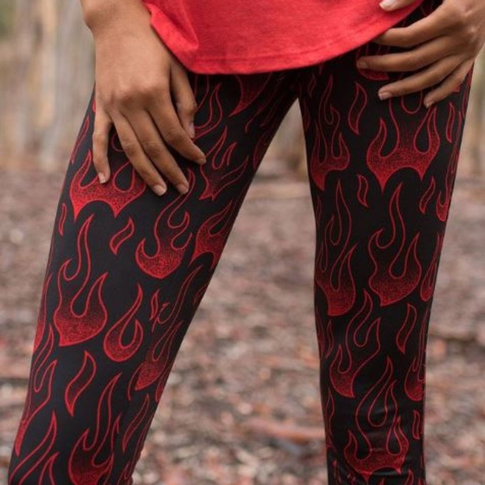 NWT Tipsy Elves Hot Sexy Devil Flame Leggings